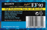 Compact Cassette Sony Super EF 90 Type I Normal 1995 Europe