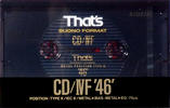 Compact Cassette Thats CD-IVF 46 Type IV Metal 1991 Europe