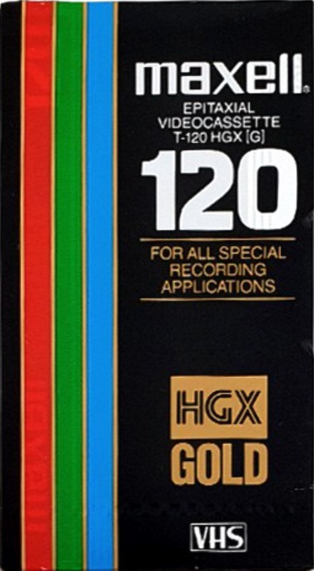 VHS, Video Home System Maxell HGX Gold 120 "T-120 HGX (G)" Type II Chrome 1984 USA