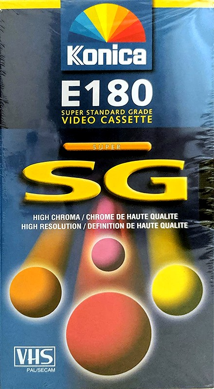 VHS, Video Home System Konica Super SG 180 "E-180 SXF" Type I Normal Worldwide