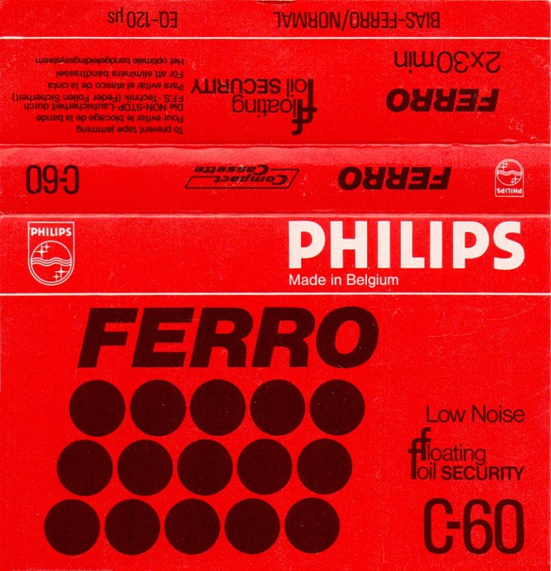 Compact Cassette Philips Ferro 60 Type I Normal 1978 Europe