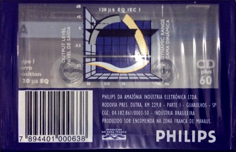 Compact Cassette Philips CD Plus 60 Type I Normal 1994 Brazil