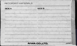 Compact Cassette Aiwa 60 Type I Normal 1970 Japan