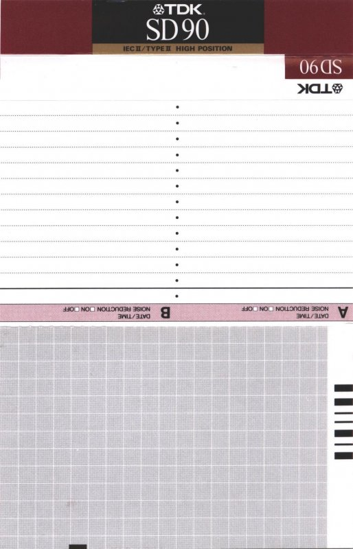 Compact Cassette TDK SD 90 Type II Chrome 1988 North America