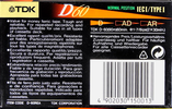 Compact Cassette TDK D 60 "D-60REA Limited Edition Red" Type I Normal 1995 Europe