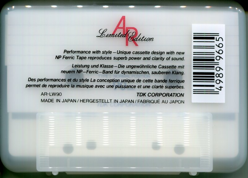 Compact Cassette TDK AR 90 "AR-LW90 Limited Edition" Type I Normal 1988 Europe