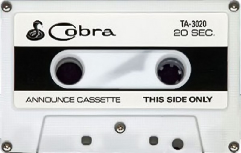 Compact Cassette Cobra 20 sec "TA-3020" Type I Normal USA