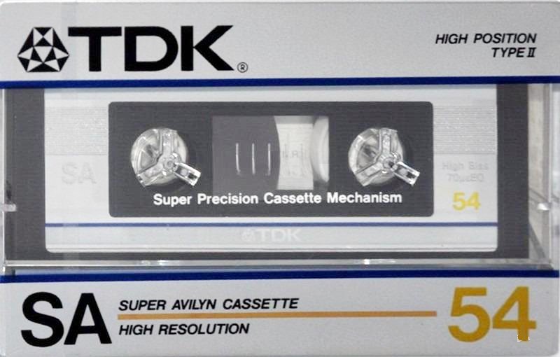 Compact Cassette TDK SA 54 Type II Chrome 1985 Japan