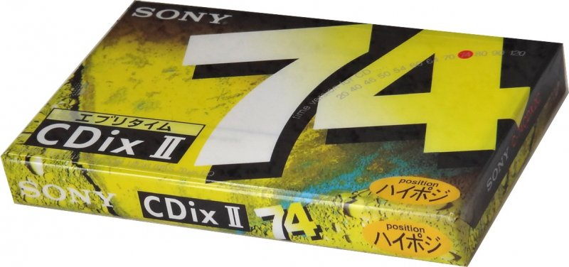 Compact Cassette Sony CDix II 74 "C-74CDX2C" Type II Chrome 1995 Japan