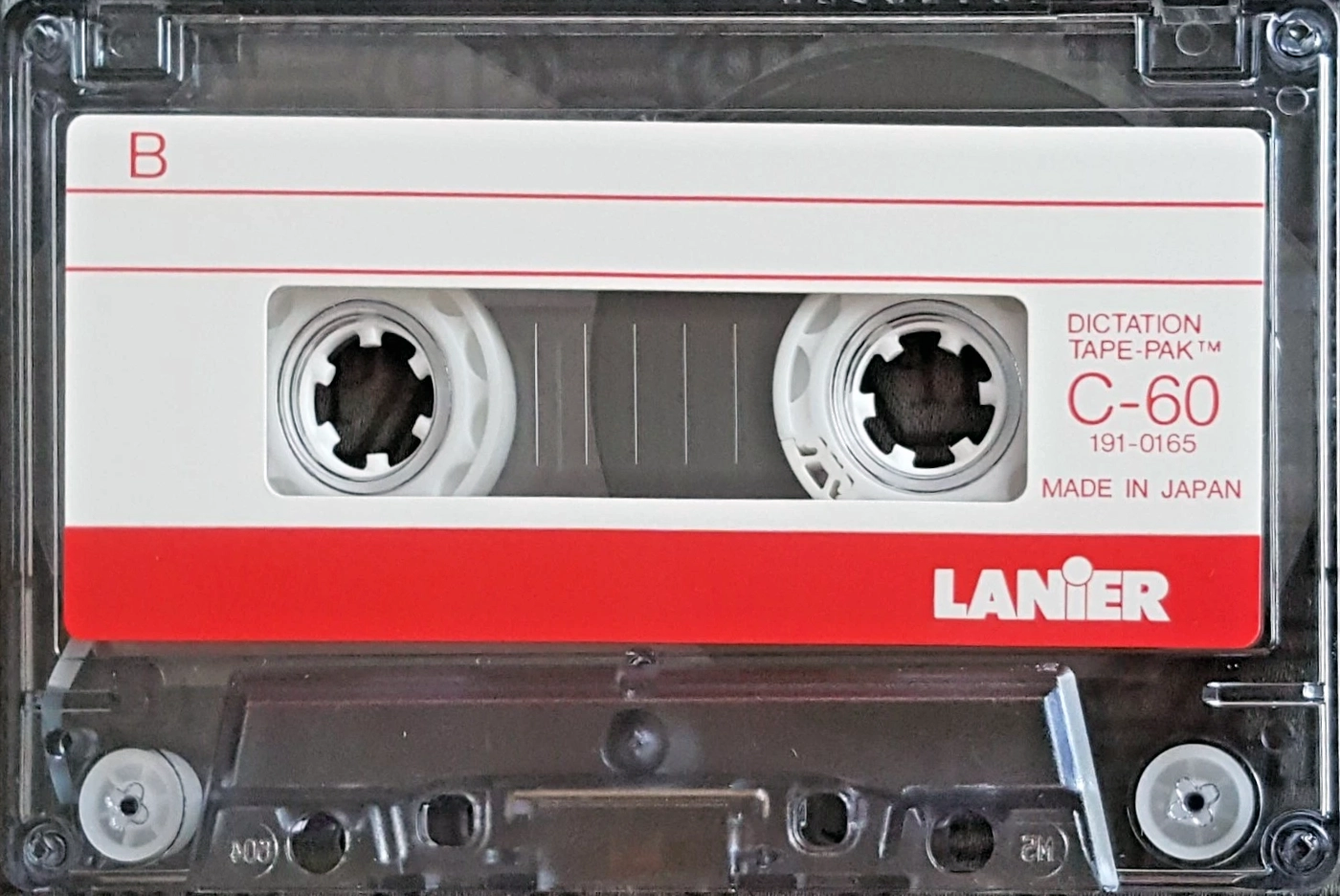 Compact Cassette Lanier 60 "Dictation tape-pak" Dictating Cassette 1988 USA