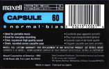 Compact Cassette Maxell Capsule 60 Type I Normal 1992 North America