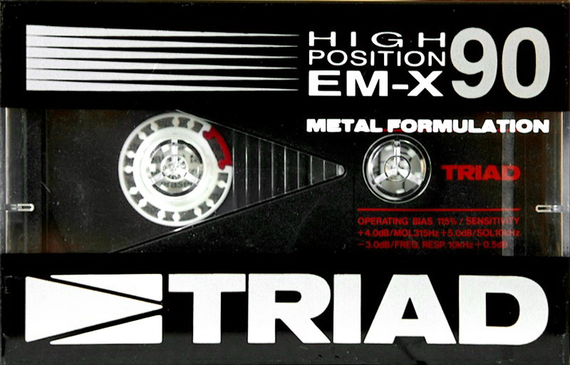 Compact Cassette Triad EM-X 90 Type II Chrome 1986 North America