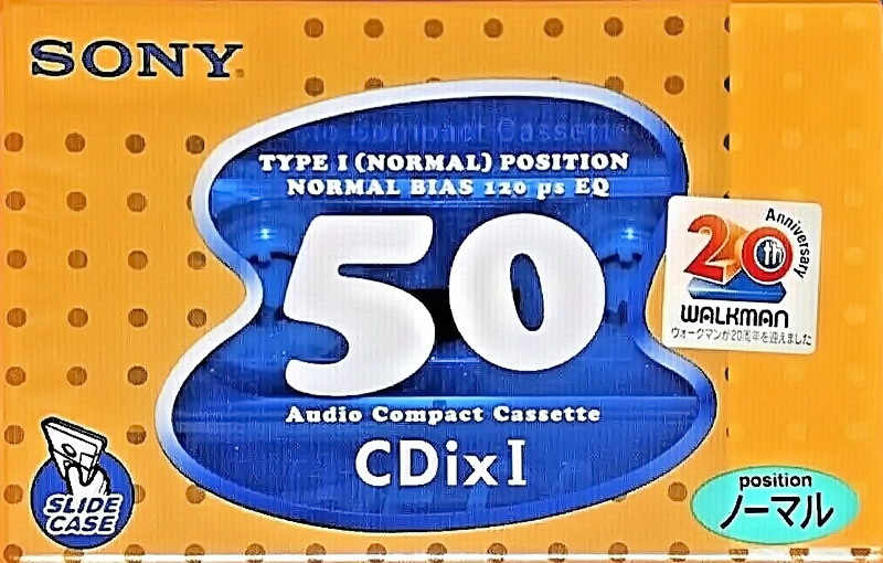 Compact Cassette Sony CDix I 50 "C-50CDX1G" Type I Normal 1999 Japan