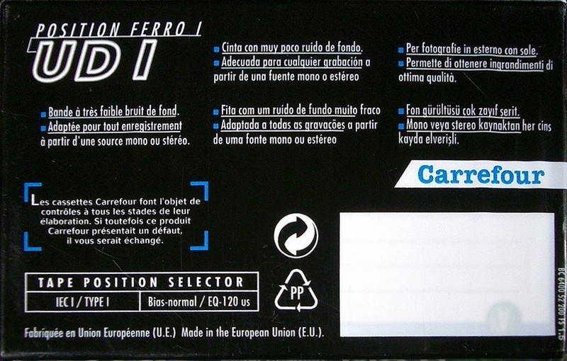 Compact Cassette Carrefour UD I 60 Type I Normal 1999 Europe