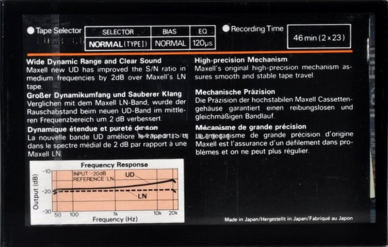 Compact Cassette Maxell UD 46 Type I Normal 1980 Europe