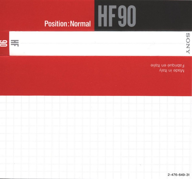 Compact Cassette Sony HF 90 Type I Normal 1991 Europe