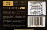 Compact Cassette RAKS SD-X 46 Type II Chrome 1991 Europe