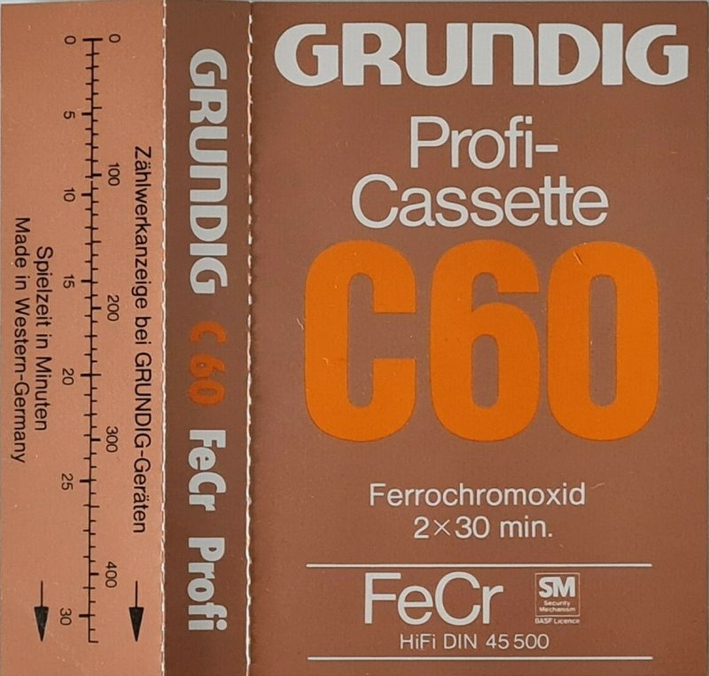 Compact Cassette Grundig Profi-Cassette 60 Type III Ferro Chrome 1977 Europe