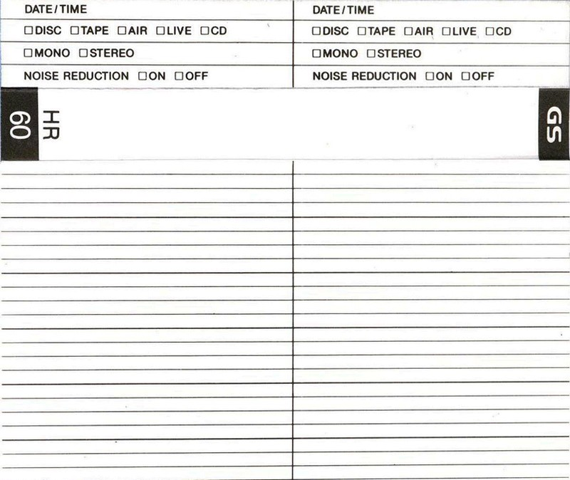 Compact Cassette Goldstar HR 60 Type I Normal 1987 North America