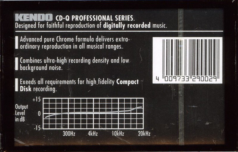 Compact Cassette Kendo CD-Q 90 Type II Chrome 1990 Germany