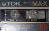 Compact Cassette TDK MA-X 60 Type IV Metal 1986 Australia, Europe