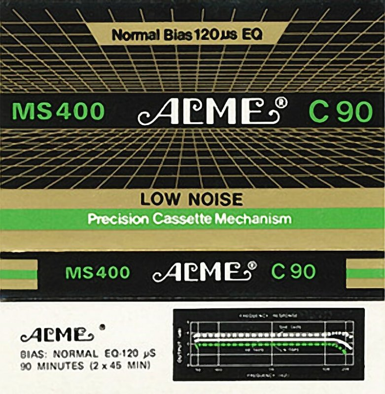 Compact Cassette Acme MS 400 90 Type I Normal 1984 Worldwide