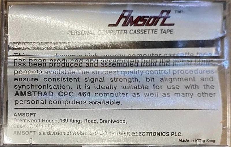 Compact Cassette Amsoft 15 Computer Cassette England