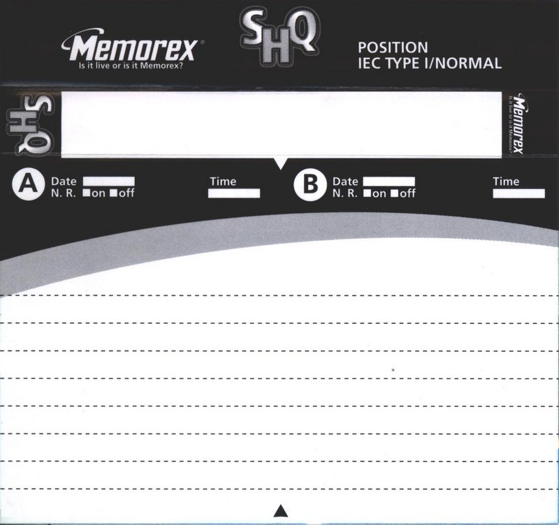 Compact Cassette Memorex SHQ 60 Type I Normal 1998 Europe