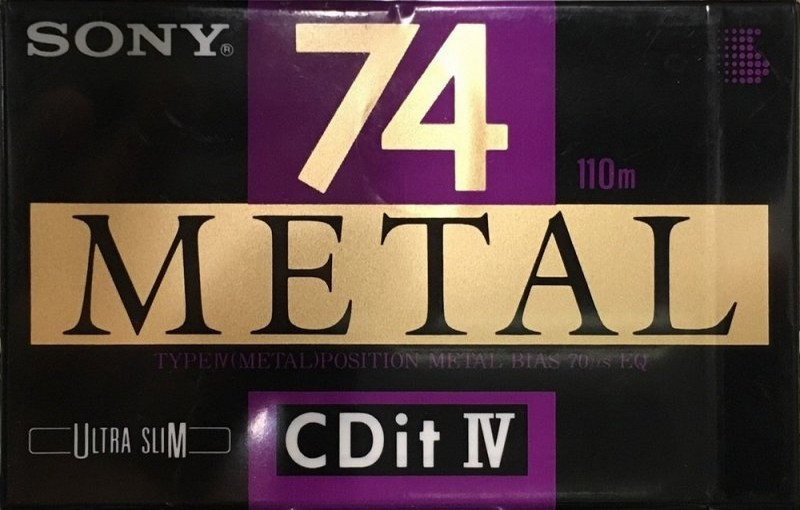 Compact Cassette Sony CDit IV 74 "CDIT4-74" Type IV Metal 1990 North America