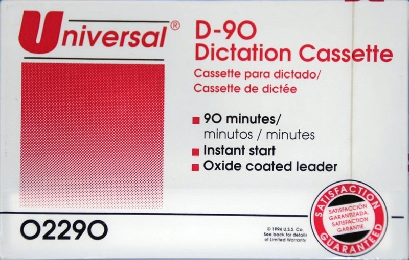 Compact Cassette Universal 90 "O229O" Dictating Cassette 1994 USA