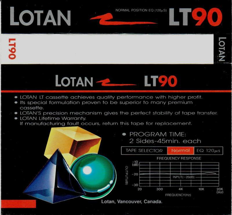 Compact Cassette Lotan 90 "LT" Type I Normal Canada