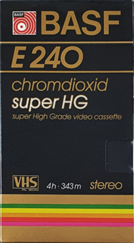 VHS, Video Home System BASF super HG 240 Type II Chrome 1985 Europe
