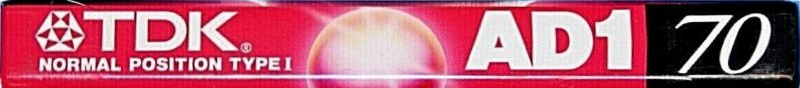 Compact Cassette TDK AD1 70 "AD1-70N" Type I Normal 1996 Japan