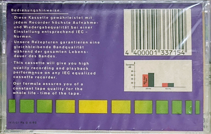 Compact Cassette Magnetic sound 60 Type II Chrome 1990 Europe