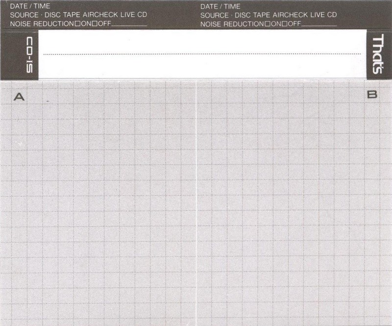 Compact Cassette Thats CD-IS 46 Type I Normal 1989 Japan