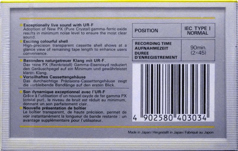 Compact Cassette Maxell UR-F 90 Type I Normal 1985 Europe
