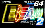 Compact Cassette TDK Beam 2 64 "BM2-64S" Type II Chrome 1999 Japan