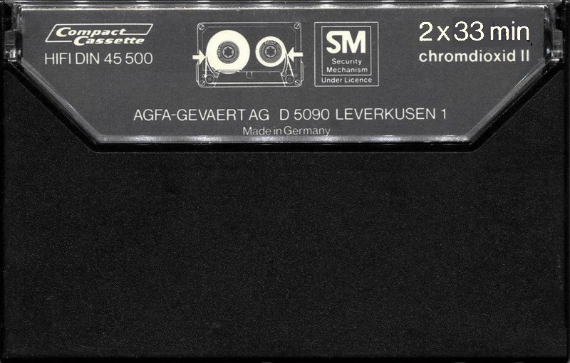 Compact Cassette AGFA Studiochrom 60+6 Type II Chrome 1980 Europe