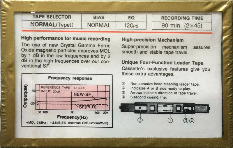 Compact Cassette Gold 90 "GD" Type I Normal Hong Kong