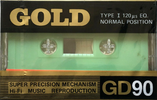 Compact Cassette Gold 90 "GD" Type I Normal Hong Kong