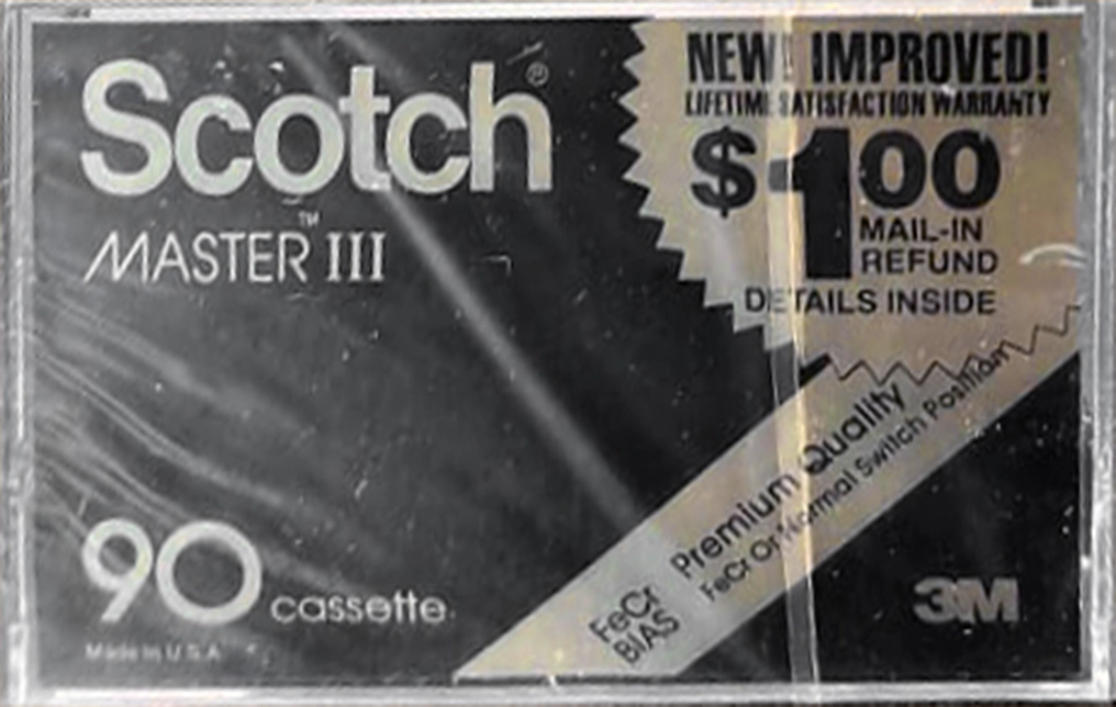 Compact Cassette Scotch Master III 90 Type III Ferro Chrome 1981 USA