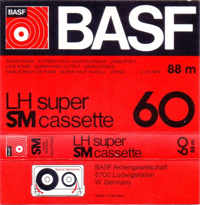 Compact Cassette BASF LH Super 60 "Oval Window" Type I Normal 1976 Europe