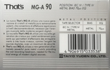 Compact Cassette Thats MG-A Magica 90 Type IV Metal 1993 Europe