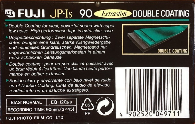 Compact Cassette Fuji JP-Is 90 Type I Normal 1992 Europe