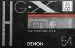 Compact Cassette Denon HG-X 54 Type II Chrome 1990 Japan