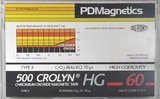 Compact Cassette PDM 500 Crolyn 60 "HG" Type II Chrome 1983 Europe