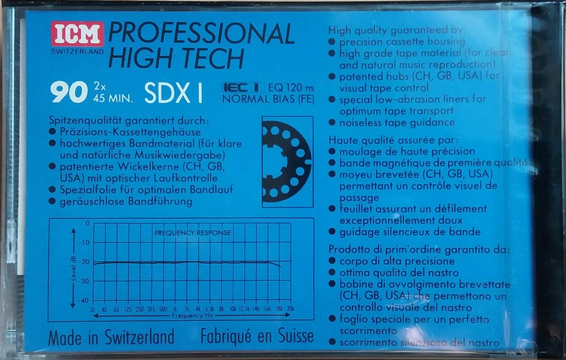 Compact Cassette ICM SDX I 90 Type I Normal 1989 Europe
