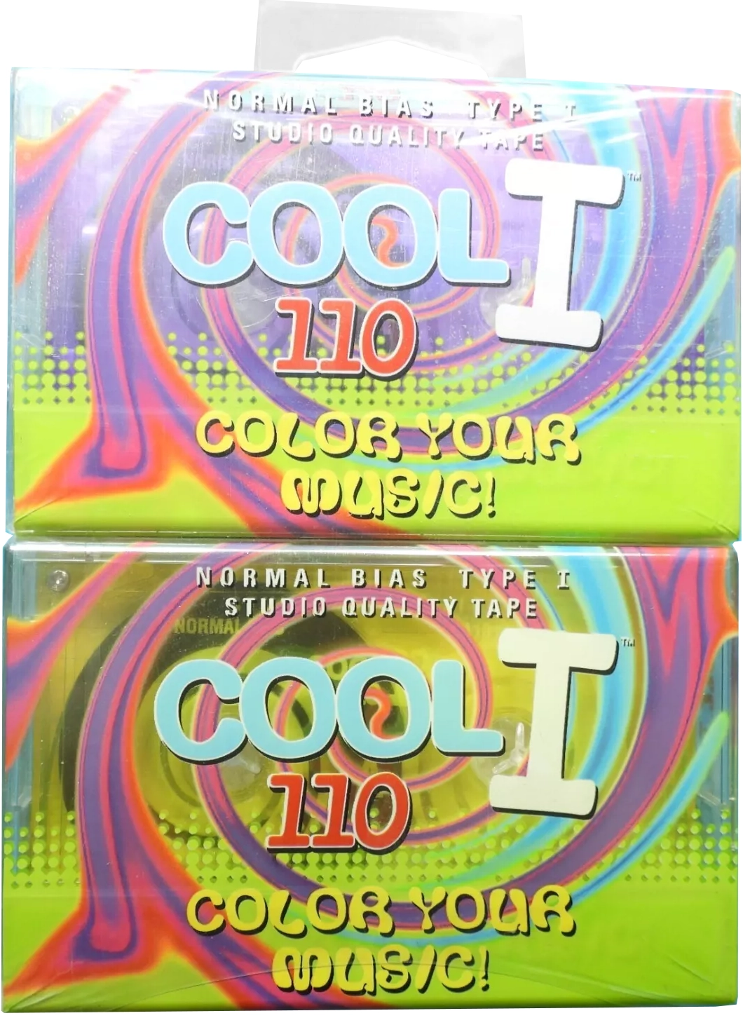 2 pack ICE COOL 110 "Color your music! Yellow + Purple" Type I Normal 1996 USA