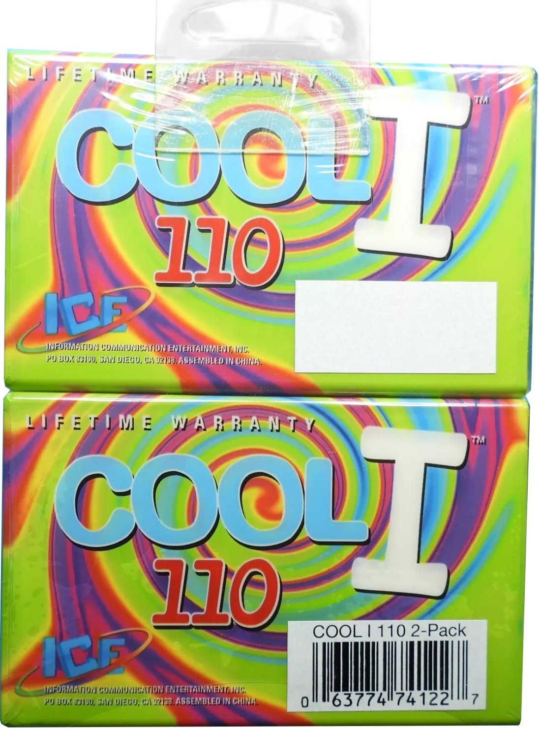 2 pack ICE COOL 110 "Color your music! Yellow + Purple" Type I Normal 1996 USA
