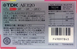 Compact Cassette TDK AE 120 "AE-120" Type I Normal 1987 Japan